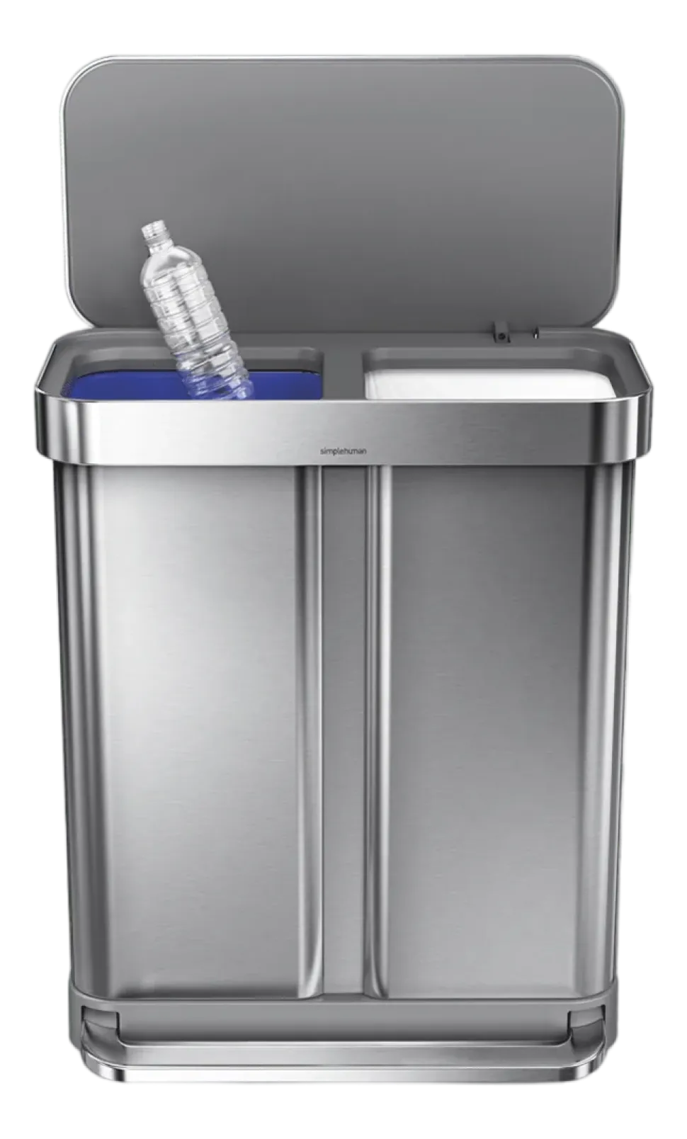 Prullenbak Simplehuman Liner Pocket Geborsteld Staal 34+24L