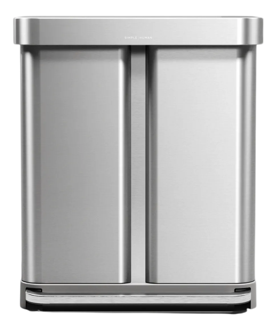 Prullenbak Simplehuman Liner Pocket Geborsteld Staal 34+24L