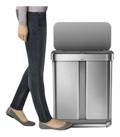Prullenbak Simplehuman Liner Pocket Geborsteld Staal 34+24L