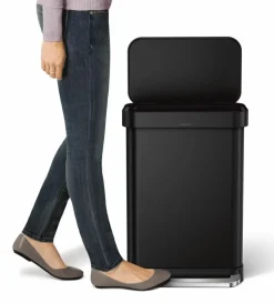 Prullenbak Simplehuman Liner Pocket Zwart 55L
