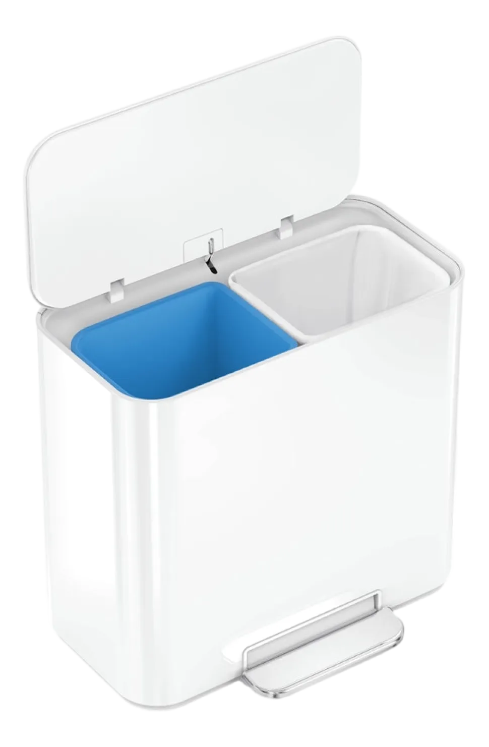 Prullenbak Simplehuman Mini Recycler Wit Staal 7,5+7,5L