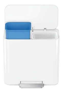 Prullenbak Simplehuman Mini Recycler Wit Staal 7,5+7,5L