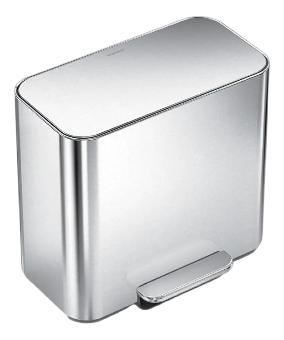 Prullenbak Simplehuman Mini Recycler Geborsteld Staal 7,5+7,5L