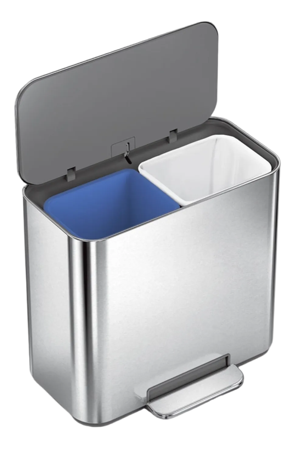 Prullenbak Simplehuman Mini Recycler Geborsteld Staal 7,5+7,5L