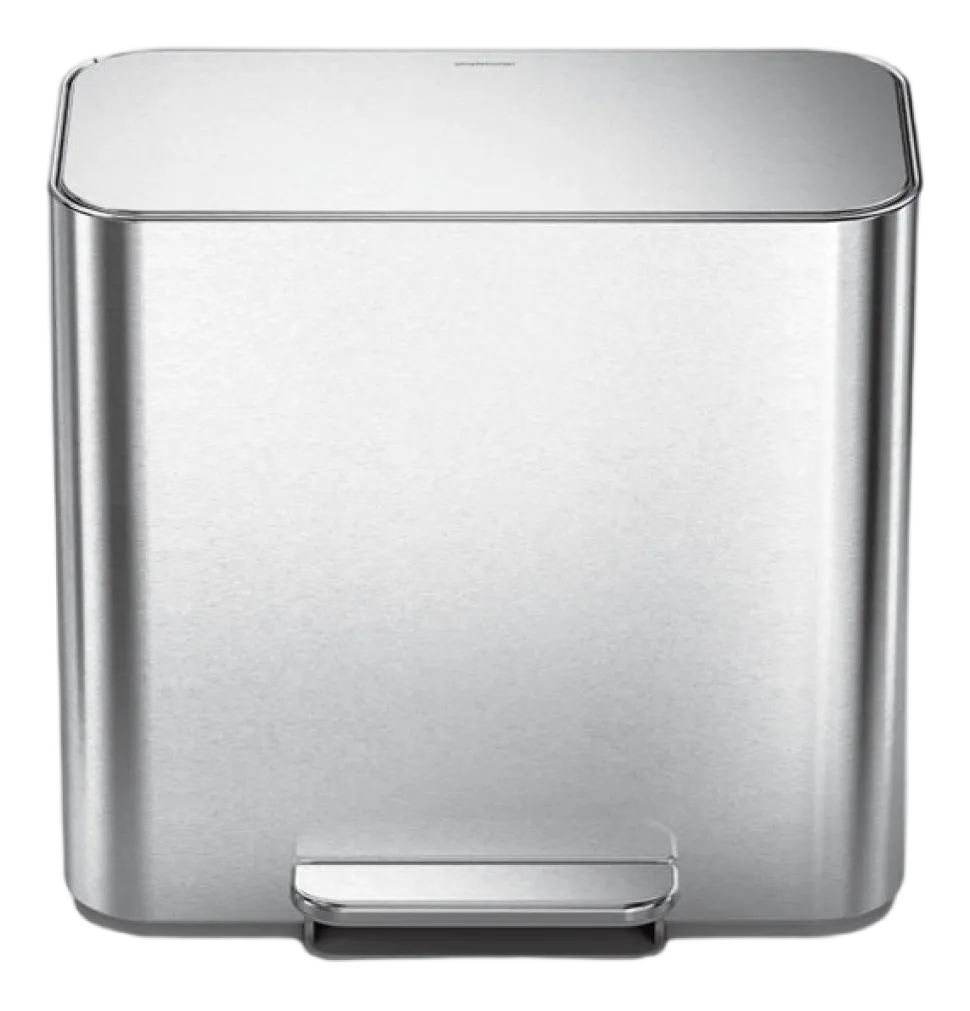 Prullenbak Simplehuman Mini Recycler Geborsteld Staal 7,5+7,5L