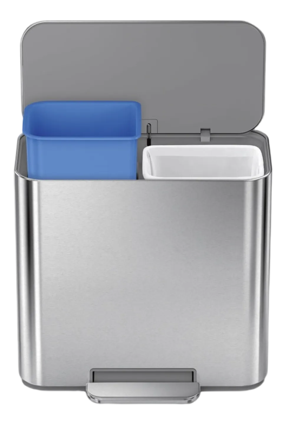 Prullenbak Simplehuman Mini Recycler Geborsteld Staal 7,5+7,5L
