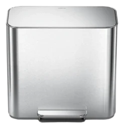 Prullenbak Simplehuman Mini Recycler Geborsteld Staal 7,5+7,5L