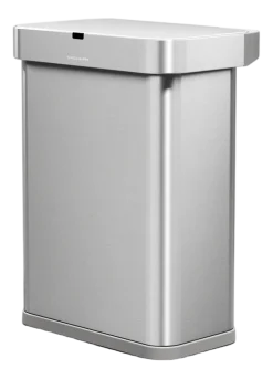 Prullenbak Simplehuman Rechthoekig Met Sensor Geborsteld Staal 58L