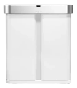 Prullenbak Simplehuman Rechthoekig Met Sensor Recycle Wit Staal 34+24L
