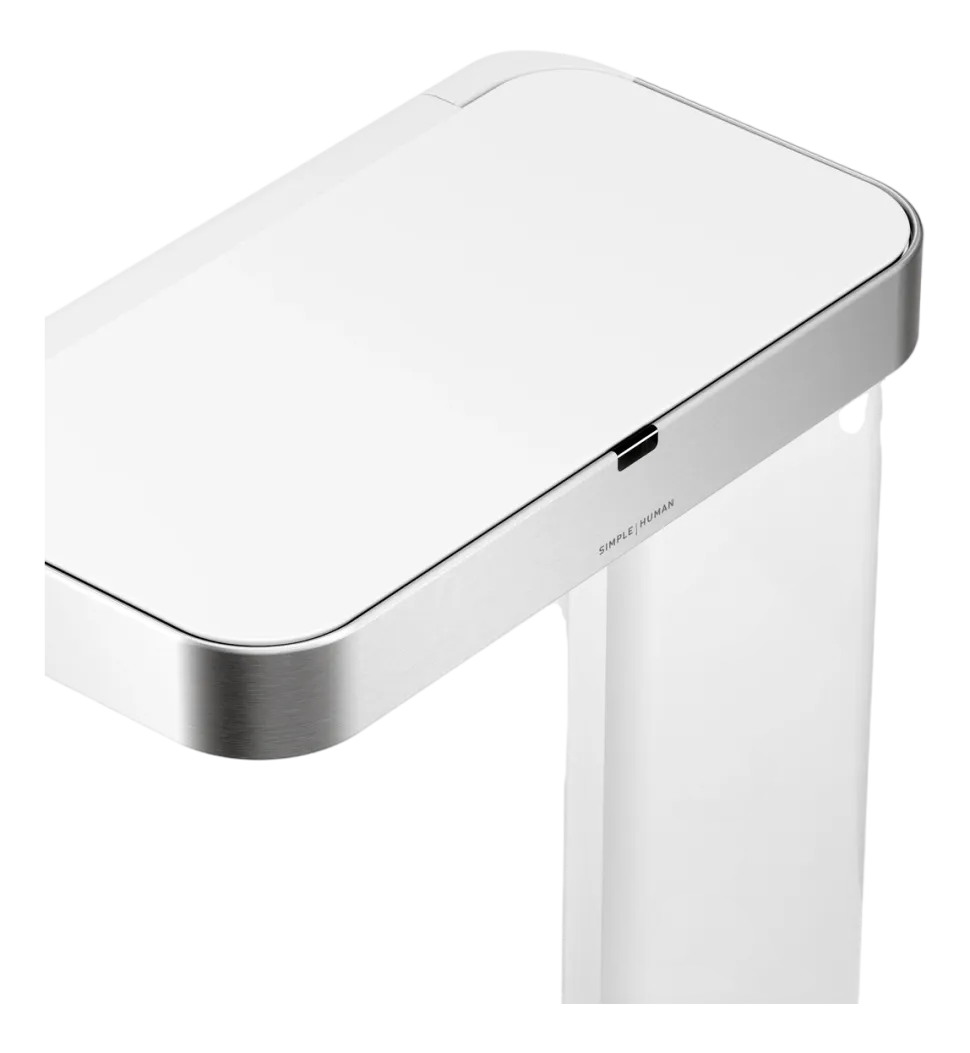 Prullenbak Simplehuman Rechthoekig Met Sensor Recycle Wit Staal 34+24L