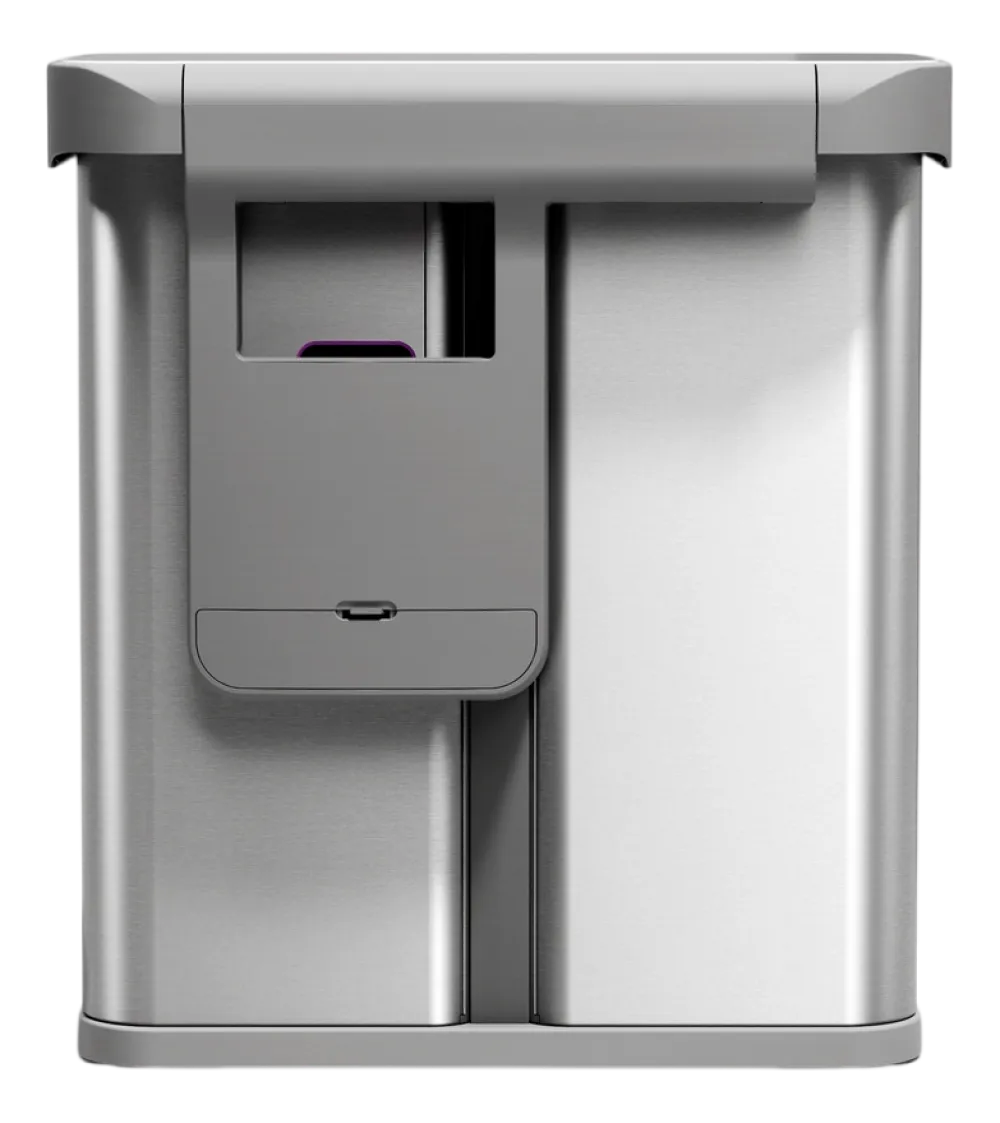 simplehuman Prullenbak Rechthoekig Met Sensor Recycle Geborsteld Staal 34+24L Hot