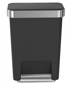 Prullenbak simplehuman Rectangular Liner Pocket Zwart 45L 2017