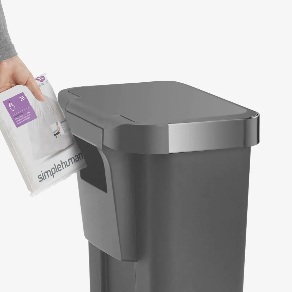 simplehuman Prullenbak Rectangular Liner Pocket Grijs 45L 2017