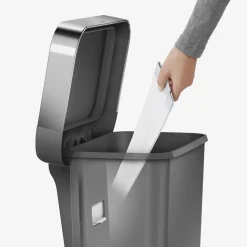simplehuman Prullenbak Rectangular Liner Pocket Grijs 45L 2017