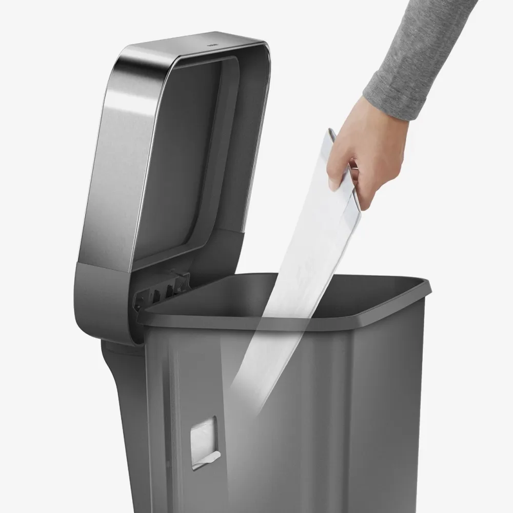 simplehuman Prullenbak Rectangular Liner Pocket Grijs 45L 2017