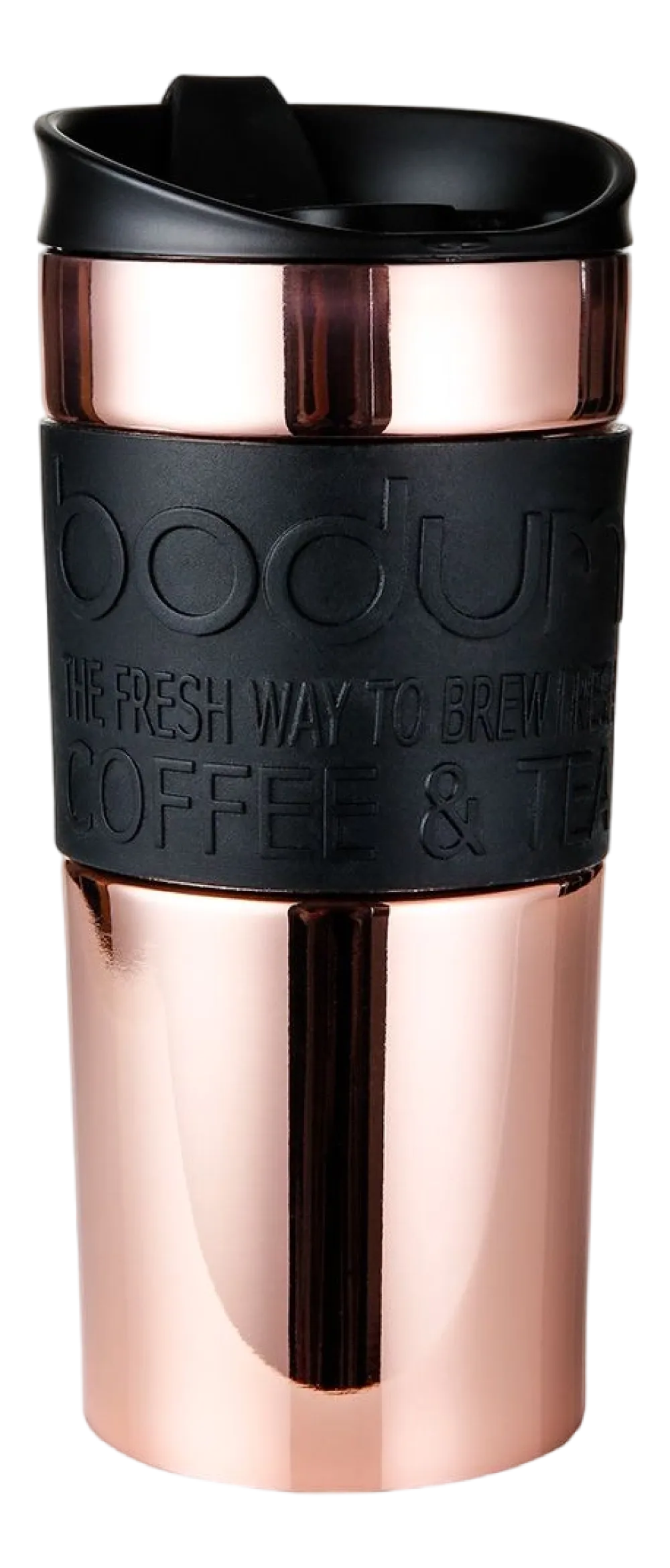 Bodum Reisbeker Travel Mug Dubbelwandig Met Siliconen Rand Koper / Zwart 350 ml Best