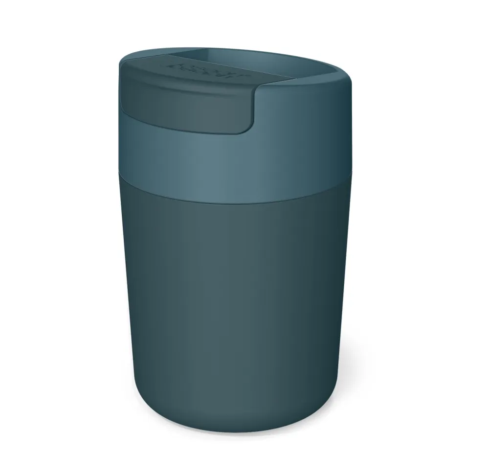 Joseph Joseph Reisbeker Sipp Met Flip top Dop 340 ml Blauw Outlet