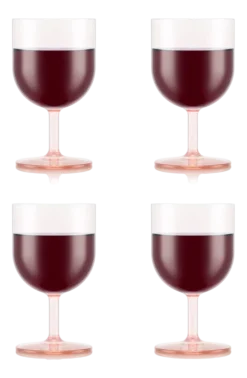 Rode Wijnglas Bodum Oktett Kunststof Strawberry 250 ml (Set van 4)