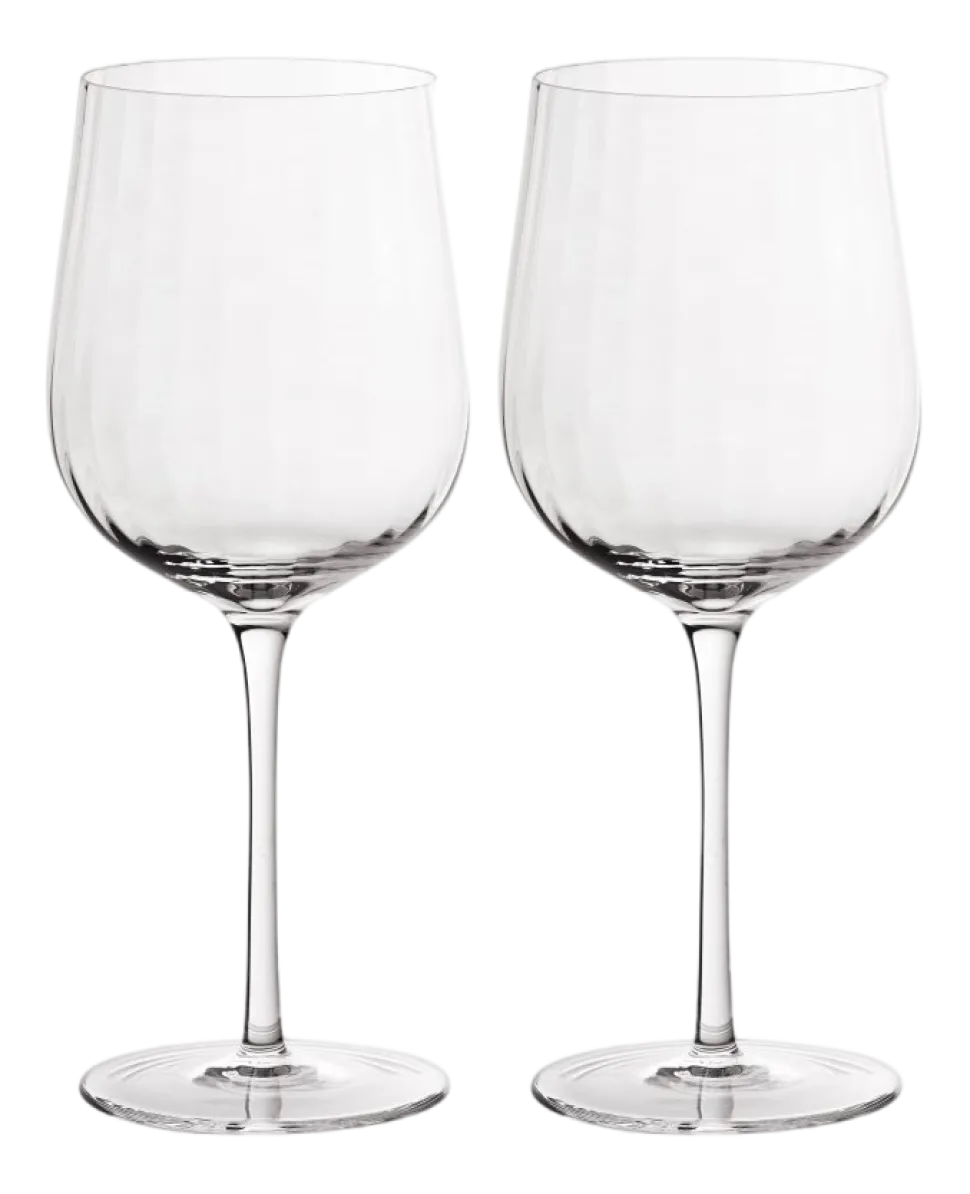 Rode Wijnglas Bolia Rheolog Clear Wavy Crystal Glass (Set van 2)