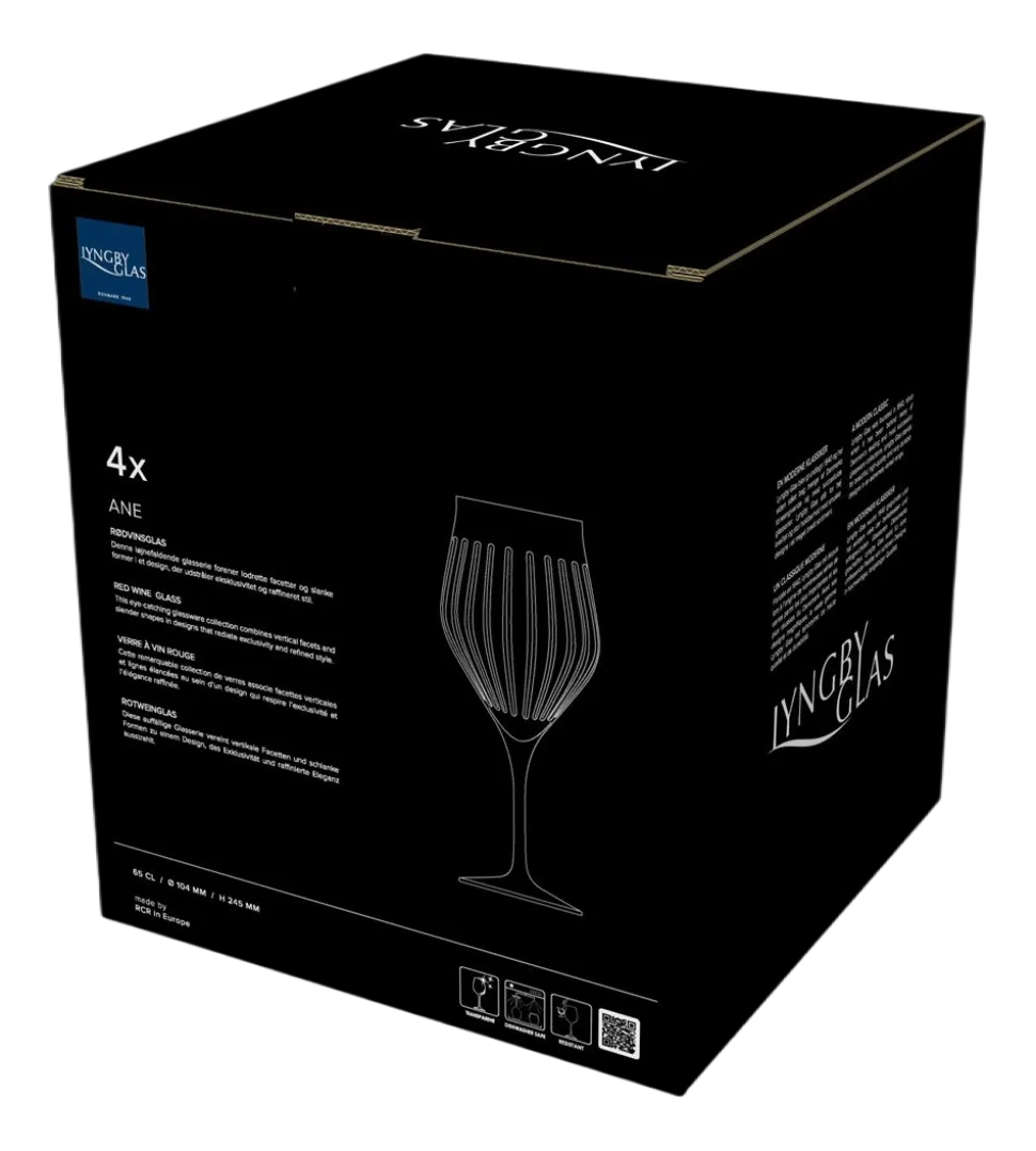 Rode Wijnglas Lyngby Ane Clear 650 ml (Set van 4)