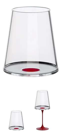 Trebonn Rode Wijnglas / Tumbler SplitGlass Rood 450 ml (Set van 2) Outlet