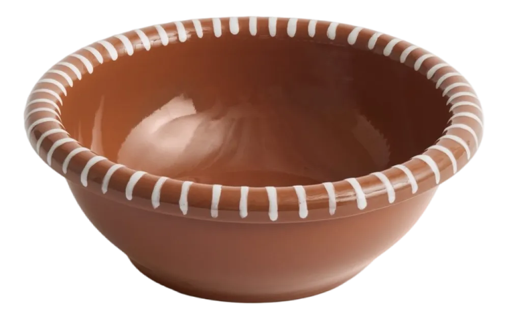 HAY Salad Bowl Barro Natural With Stripes Large Ø26 x H9 Discount
