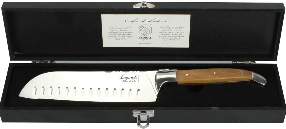 Laguiole Style de Vie Santokumes Luxury Line Olijfhout Hot