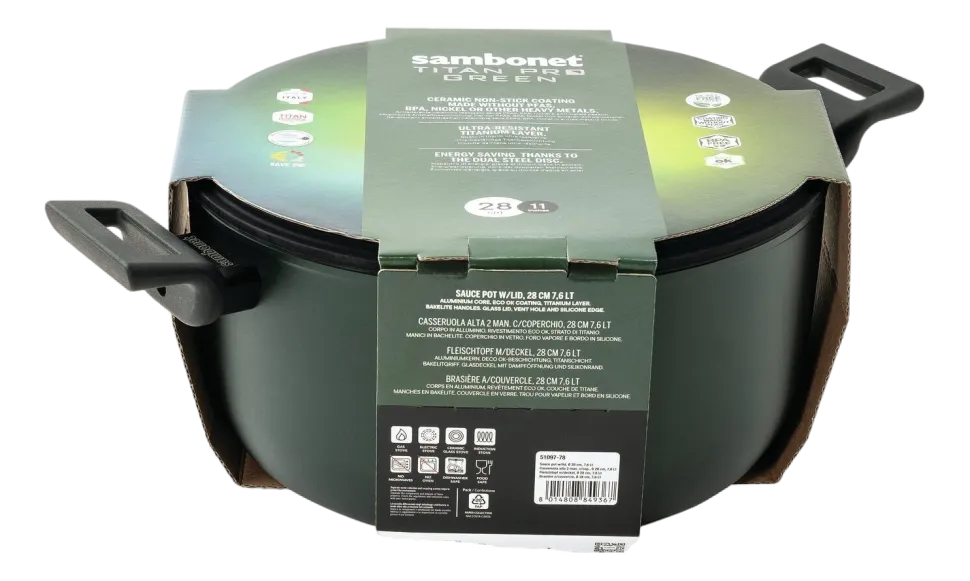 Sauspan Sambonet Titan Pro Green Double Induction 2 Handles 24 cm
