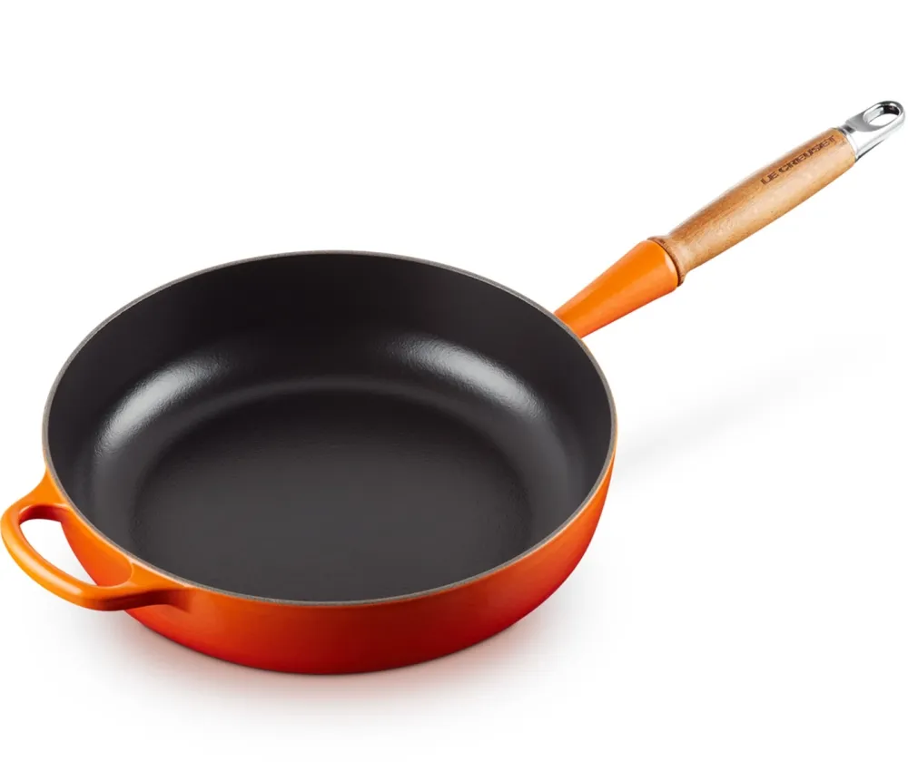 Le Creuset Sauteerpan Rond Houten Handvat Oranjerood 28 cm Best