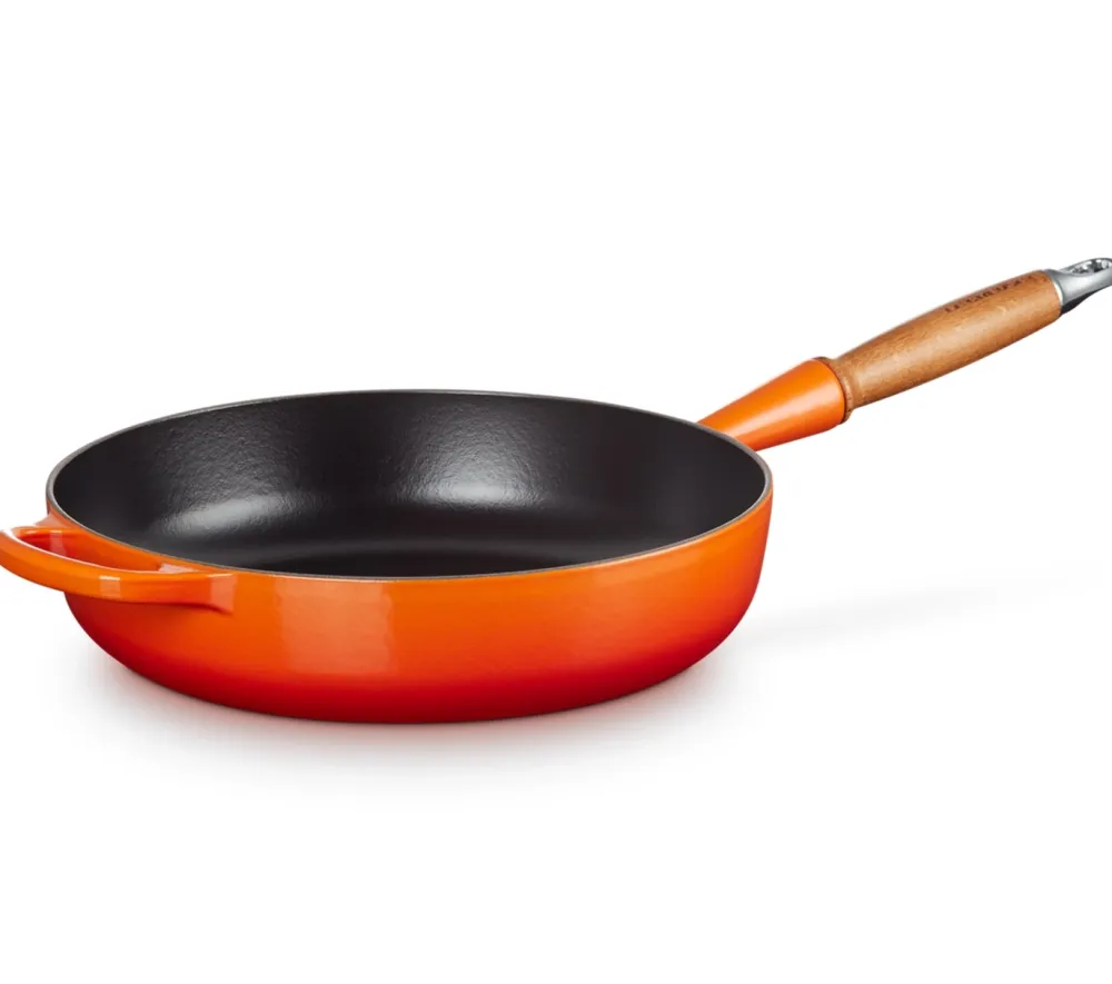 Le Creuset Sauteerpan Rond Houten Handvat Oranjerood 28 cm Best