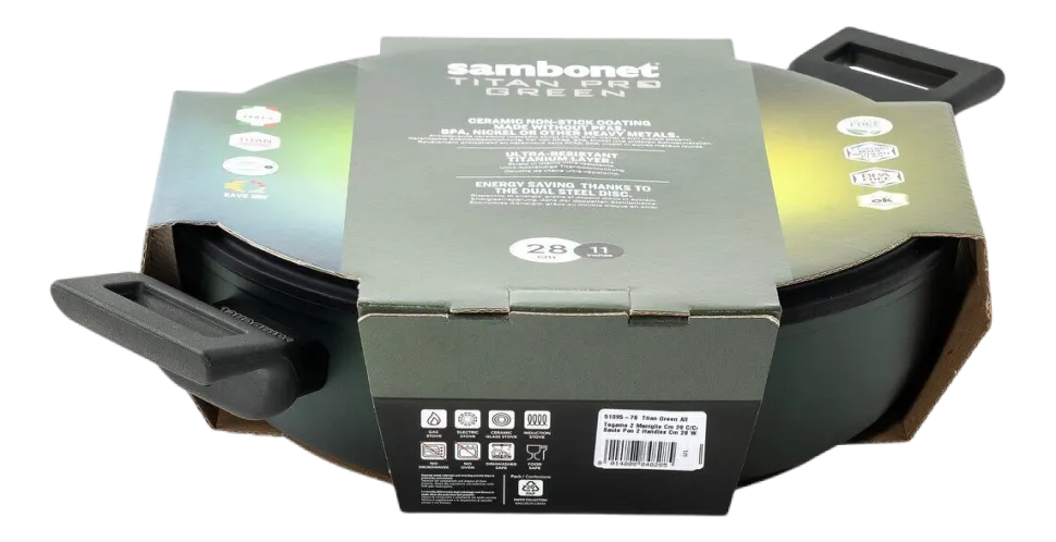 Sauteerpan Sambonet Titan Pro Green Double Induction 2 Handles 24 cm