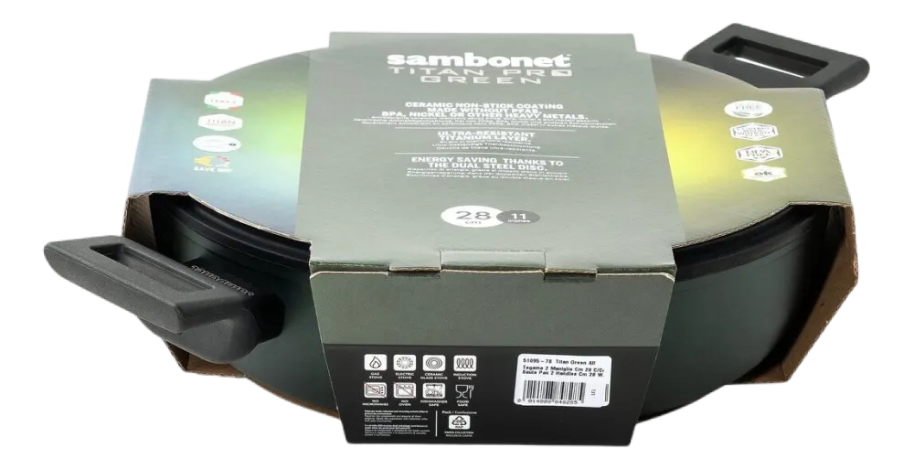 Sambonet Sauteerpan Titan Pro Green Double Induction 2 Handles 28 cm Best