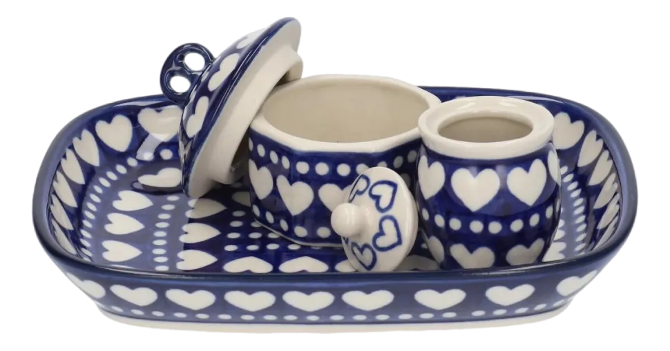 Schaal Bunzlau Castle Rechthoek Blue Valentine (15 x 18,5 cm)