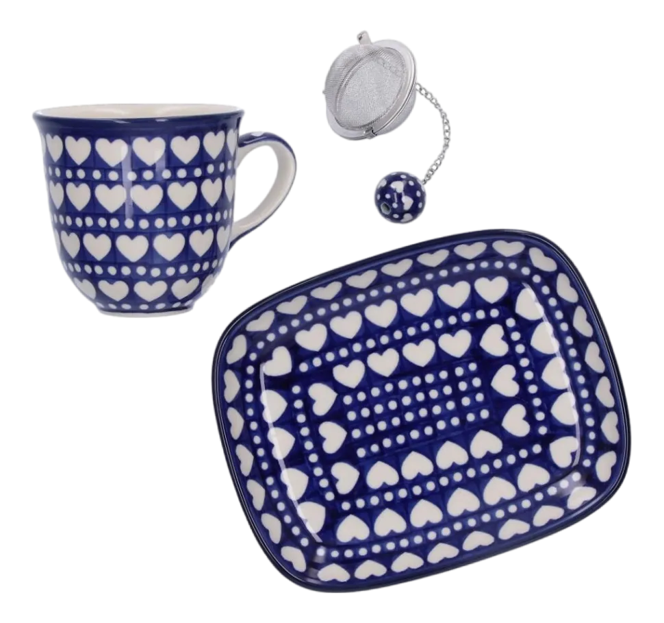 Schaal Bunzlau Castle Rechthoek Blue Valentine (15 x 18,5 cm)