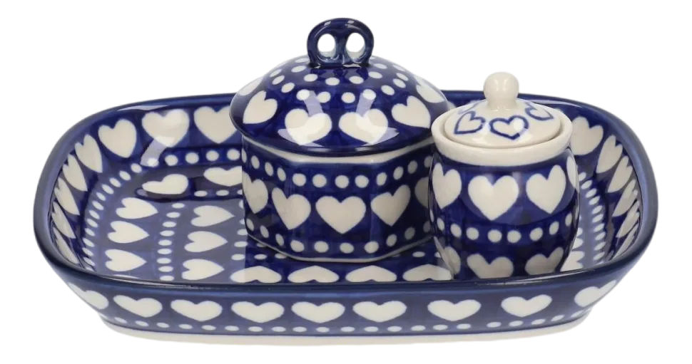 Schaal Bunzlau Castle Rechthoek Blue Valentine (15 x 18,5 cm)