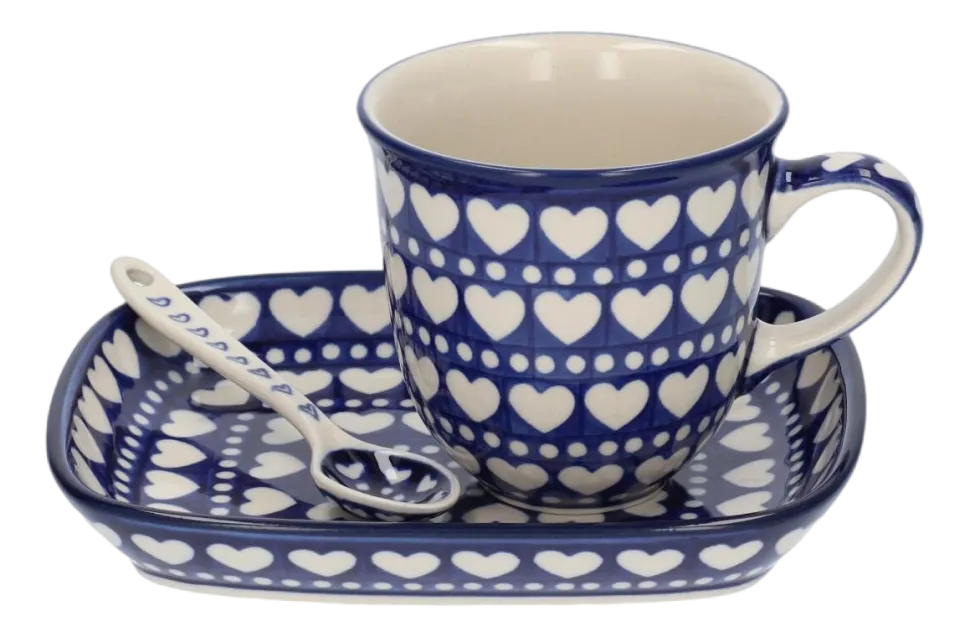 Schaal Bunzlau Castle Rechthoek Blue Valentine (15 x 18,5 cm)