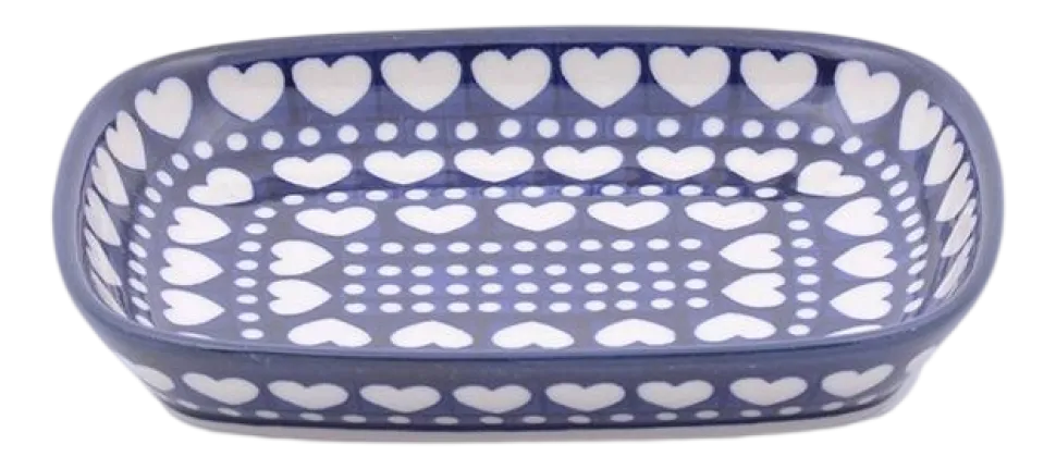 Schaal Bunzlau Castle Rechthoek Blue Valentine (15 x 18,5 cm)