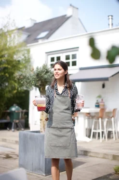 Dutchdeluxes Schort Amazing Apron BBQ Style Canvas Grey Green Discount