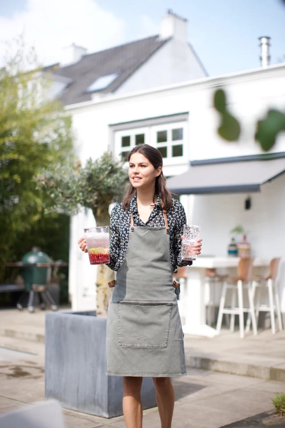 Dutchdeluxes Schort Amazing Apron BBQ Style Canvas Grey Green Discount