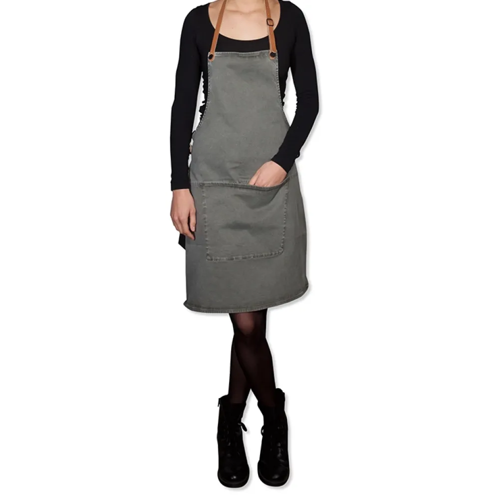Dutchdeluxes Schort Amazing Apron BBQ Style Canvas Grey Green Discount