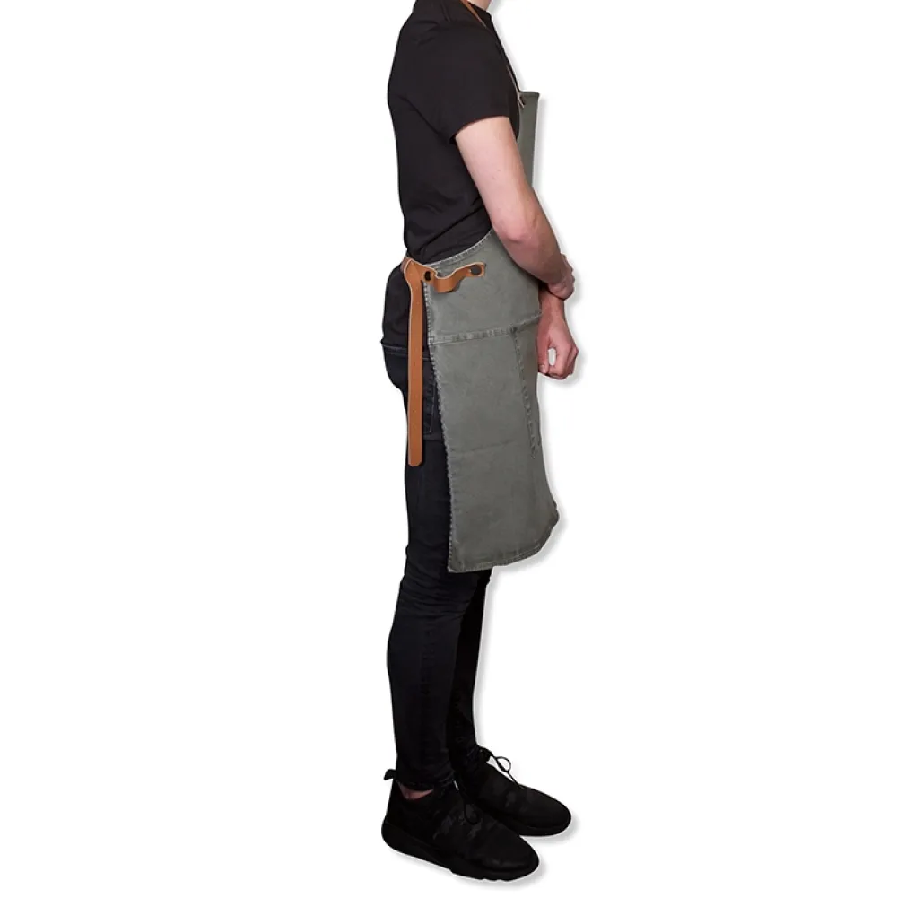 Dutchdeluxes Schort Amazing Apron BBQ Style Canvas Grey Green Discount