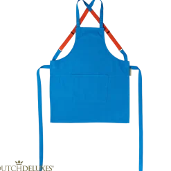 Schort Dutchdeluxes Denim & Canvas Bretel Style Azure Blue