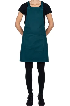 Dutchdeluxes Schort Denim & Canvas Bretel Forest Green Clearance