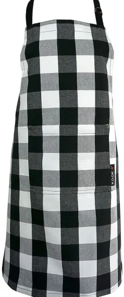 Schort KOOK Ruit Zwart
