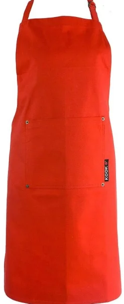 KOOK Schort Uni Rood Hot