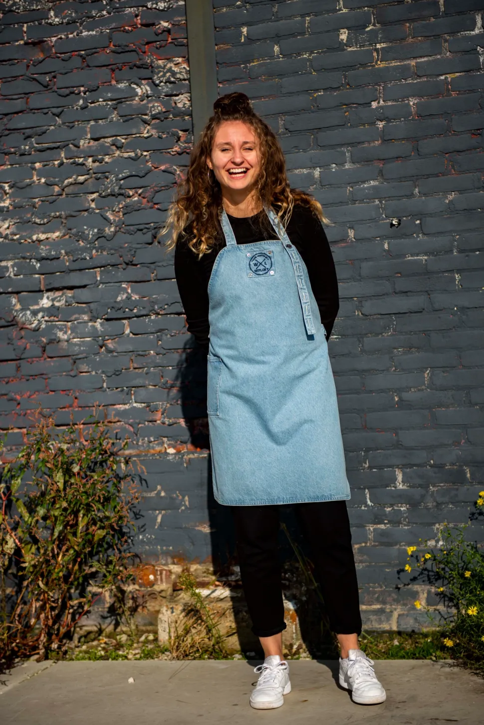 Schort Witloft Denim Apron Light Blue Short