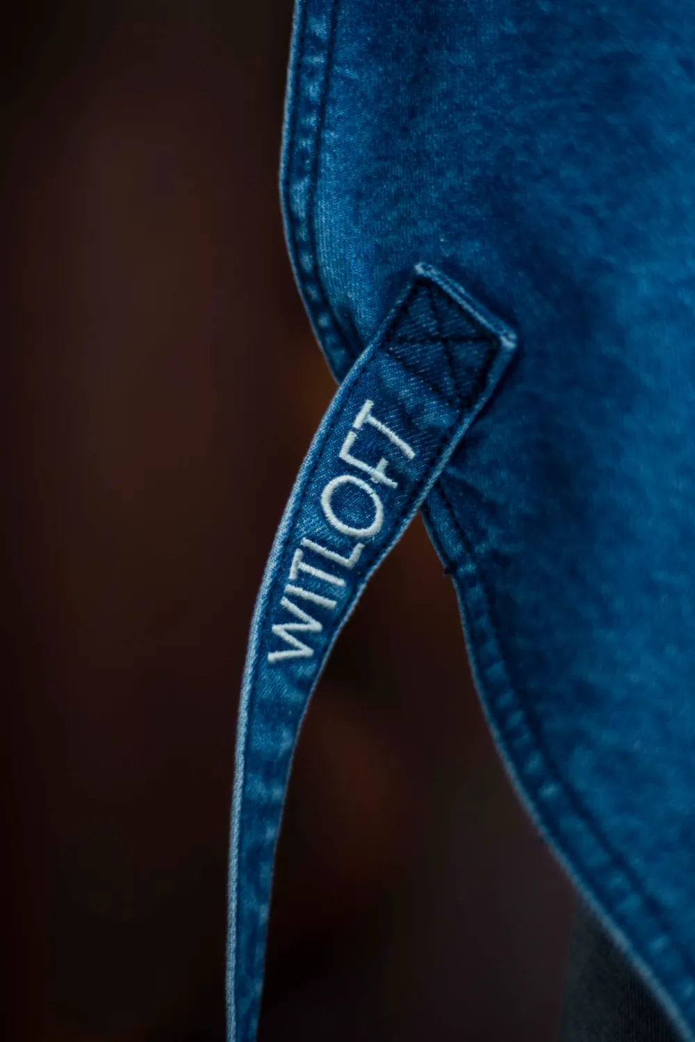 Witloft Schort Denim Apron Mid Blue Waist Down Clearance