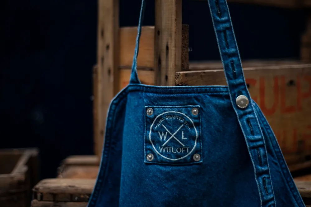 Witloft Schort Denim Apron Mid Blue Long Discount