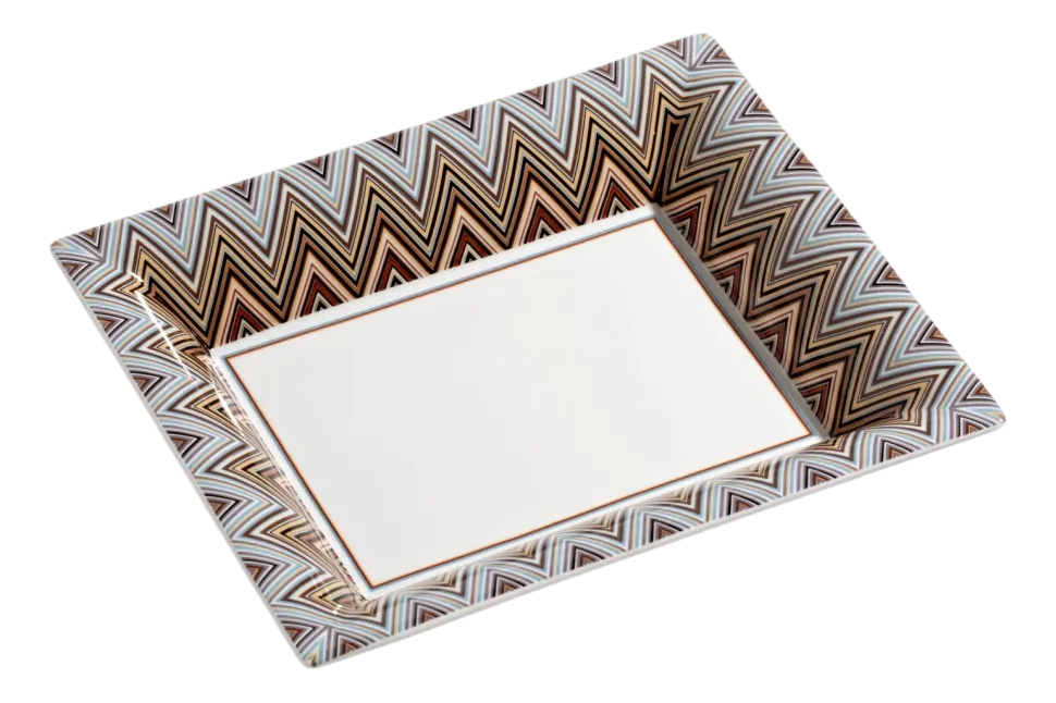 Missoni Serveerbord Luxury Gift Box Zig Zag Gold Rectangular Tidy Tray Large Hot