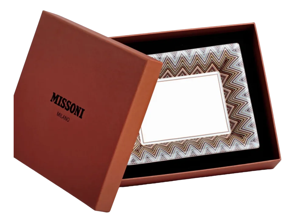 Missoni Serveerbord Luxury Gift Box Zig Zag Gold Rectangular Tidy Tray Large Hot